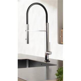 Kitchen mixer tap, with a removable hand shower and dual spout